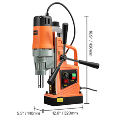 1550W Magnetic Drill Press 2922lbf 2" Capacity 0-500RPM