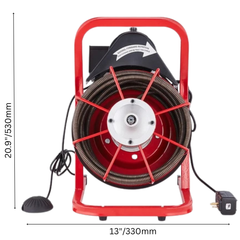 15m x 1/2" Drain Cleaner Machine Manual Feed with Cutters-Hammerox Industrial