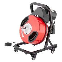 15m x 1/2" Drain Cleaner Machine Manual Feed with Wheels-Hammerox Industrial