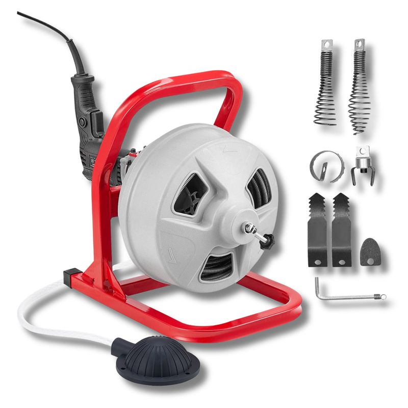 15m x 8mm Drain Cleaner Machine Manual Feed-Hammerox Industrial