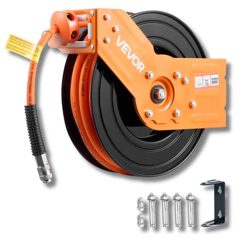 15m x 9.5mm Retractable Air Hose Reel Hybrid Hose-Hammerox Industrial