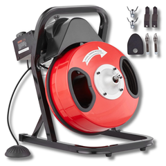15m x 1/2" Drain Cleaner Machine Manual Feed with Cutters