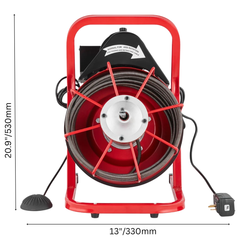 15m x 3/8" Drain Cleaner Machine Manual Feed with Cutters