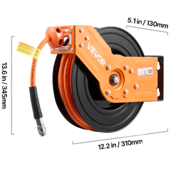 15m x 9.5mm Retractable Air Hose Reel Hybrid Hose