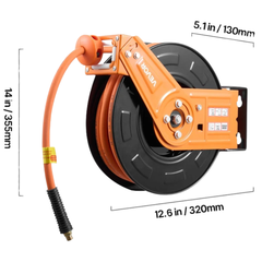 15m x 9.5mm Retractable Air Hose Reel Rubber Hose