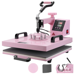 15x15" Heat Press Machine with Tumbler Press - Pink-Hammerox Industrial