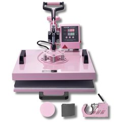 15x15" Heat Press Machine with Tumbler Press - Pink-Hammerox Industrial