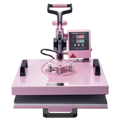 15x15" Heat Press Machine with Tumbler Press - Pink
