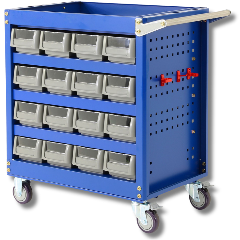 16 Bin Parts Bin Trolley-Hammerox Industrial