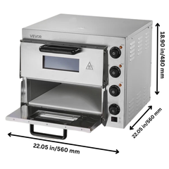 16" Commercial Electric Countertop Pizza Oven Double Deck-Hammerox Industrial