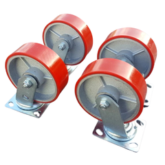 1600kg 6"x2" Heavy Duty PU Castor Wheels 2 Swivel 2 Swivel with Brakes