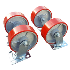 1600kg 6"x2" Heavy Duty PU Castor Wheels 2 Swivel 2 Swivel with Brakes