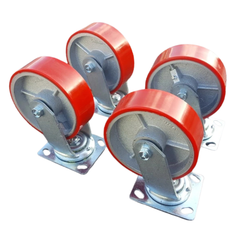 1600kg 6"x2" Heavy Duty PU Castor Wheels 4 Swivel