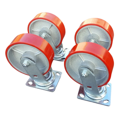 1600kg 6"x2" Heavy Duty PU Castor Wheels 4 Swivel