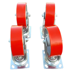 1600kg 6"x2" Heavy Duty PU Castor Wheels 4 Swivel