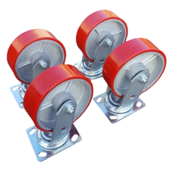 1600kg 6"x2" Heavy Duty PU Castor Wheels 4 Swivel