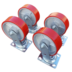 1600kg 6"x2" Heavy Duty PU Castor Wheels 4 Swivel