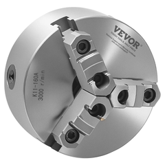 160mm 3 Jaw Self Centering Lathe Chuck with Backing Plate-Hammerox Industrial