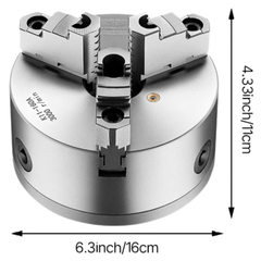 160mm 3 Jaw Self Centering Lathe Chuck with Backing Plate-Hammerox Industrial