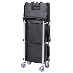 165lb Foldable Utility Service Cart 3 Shelf with Lockable Wheels
