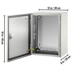 16x12x8" Carbon Steel Electrical Enclosure IP65-Hammerox Industrial