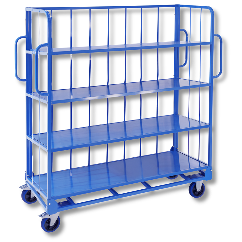 1730mm Heavy Duty Sloping 4 Shelf Trolley-Hammerox Industrial
