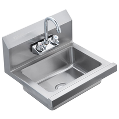 17x12.8" Commercial Hand Wash Sink Wall Mount Stainless Steel