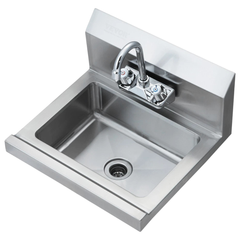 17x12.8" Commercial Hand Wash Sink Wall Mount Stainless Steel