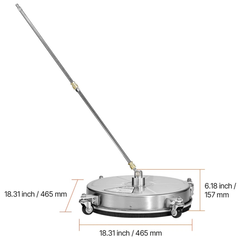 18" 4000PSI Pressure Washer Surface Cleaner 4 Wheel with Extension Wands-Hammerox Industrial