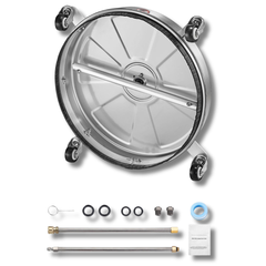 18" 4000PSI Pressure Washer Surface Cleaner 4 Wheel with Extension Wands-Hammerox Industrial