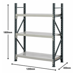 1800 x 1200 x 450mm Heavy Duty Steel Longspan Shelving-Hammerox Industrial