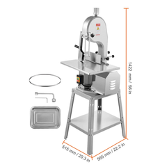 1800W Commercial Electric Meat Bandsaw Stainless Steel - Tall Freestanding