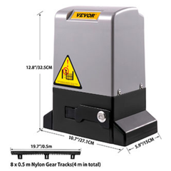 1800kg 750W Sliding Gate Opener with 4m Gear Track Remote Control