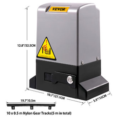 1800kg 750W Sliding Gate Opener with 5m Gear Track App & Remote Control