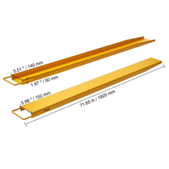 1820x140mm Forklift Fork Extensions Heavy Duty Steel-Hammerox Industrial