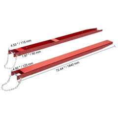 1840x115mm Forklift Fork Extensions Heavy Duty with Pins