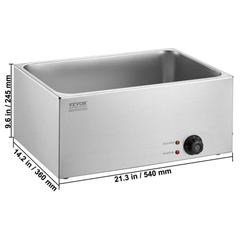 18L 1200W Commercial Electric Food Warmer Bain Marie Countertop