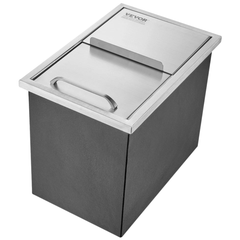 18x12x14.5" Stainless Steel Drop In Ice Chest Ice Bin with Cover-Hammerox Industrial