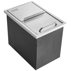 18x12x14.5" Stainless Steel Drop In Ice Chest Ice Bin with Cover-Hammerox Industrial
