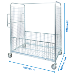 1910 Series Cage Trolley with Basket-Hammerox Industrial