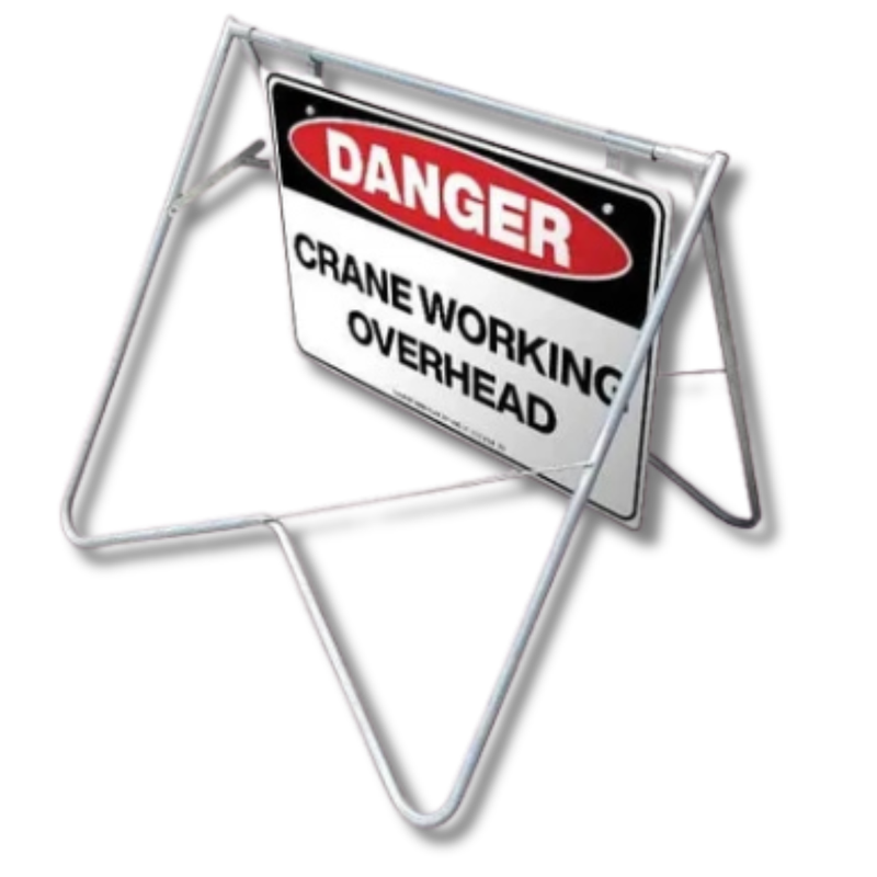 Danger Crane Working Overhead Swing Stand & Sign