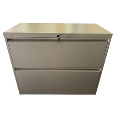 2 Drawer Lateral Metal Filing Cabinet Assembled-Hammerox Industrial