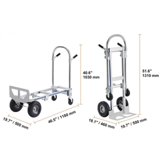 2 In 1 Aluminium Hand Truck Folding Dolly 363kg Capacity-Hammerox Industrial