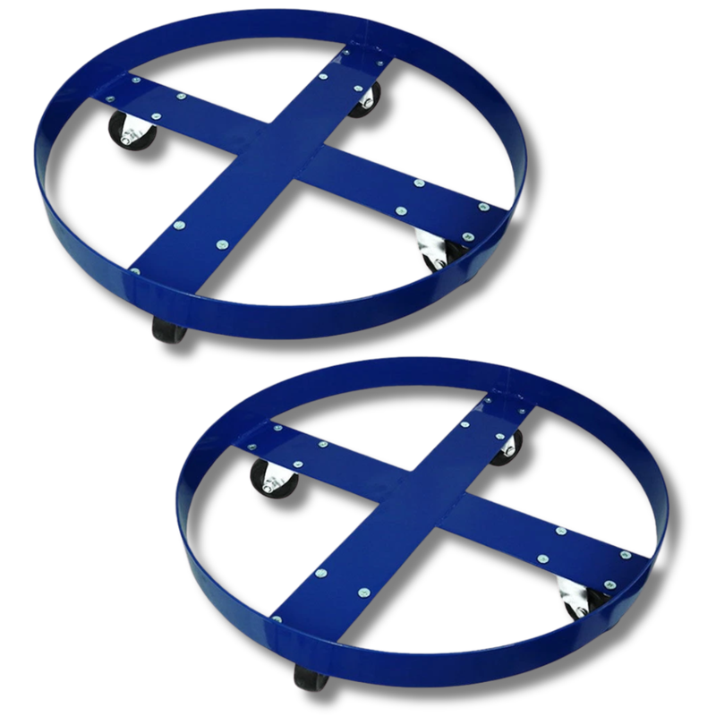 2 Pack 400kg 55 Gallon Drum Dolly - Blue-Hammerox Industrial