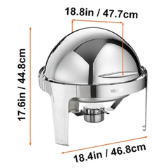 2 Pack Roll Top Chafing Dish Set 6Qt Pan-Hammerox Industrial