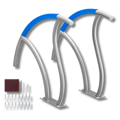 2 Piece 30x30" Stainless Steel Pool Handrails with Base Plate-Hammerox Industrial