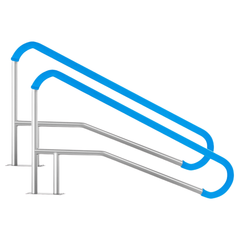 2 Piece 55x32" Stainless Steel Pool Handrails with Base Plate-Hammerox Industrial