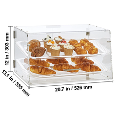 2 Tier Acrylic Bakery Display Case Countertop Rear Door-Hammerox Industrial