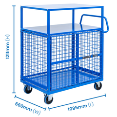 2 Tier Mesh Cage Trolley-Hammerox Industrial