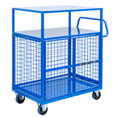 2 Tier Mesh Cage Trolley-Hammerox Industrial